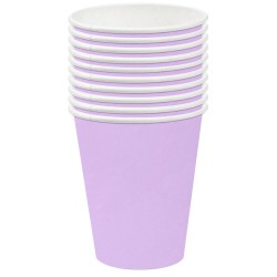 Kubeczki papierowe Pastelowe Liliowe fioletowe 10szt 270ml