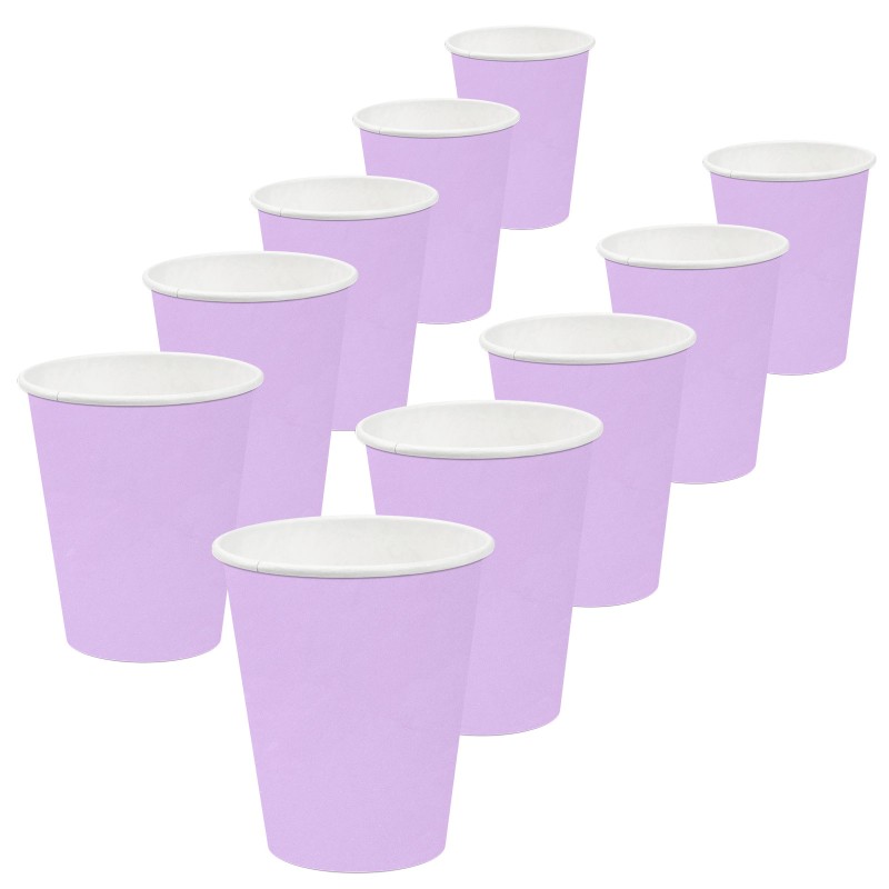 Kubeczki papierowe Pastelowe Liliowe fioletowe 10szt 270ml