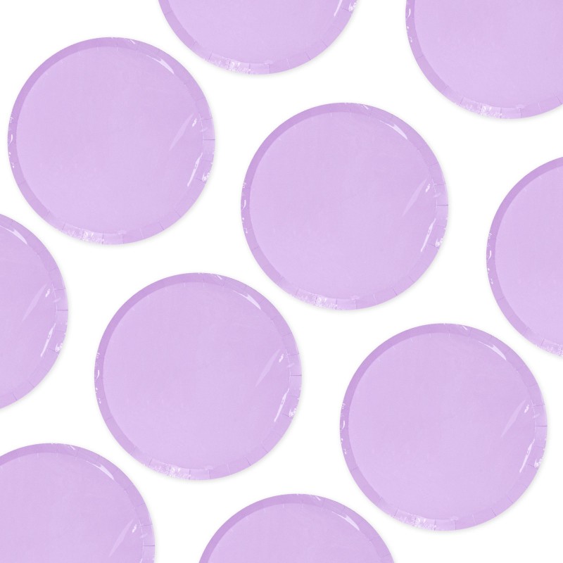 Talerzyki papierowe 18cm Pastelowe Liliowe fioletowe 10szt