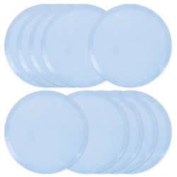 Talerzyki papierowe 18cm Pastelowe Błękitne Niebieskie 10szt