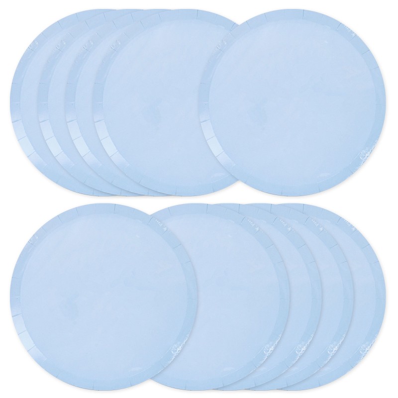 Talerzyki papierowe 18cm Pastelowe Błękitne Niebieskie 10szt