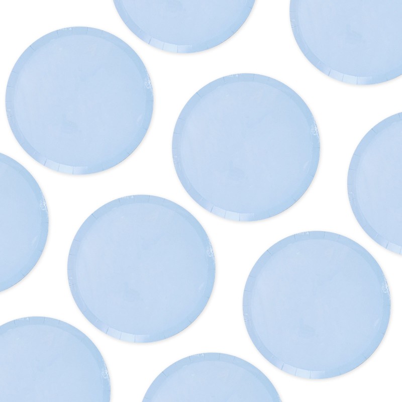 Talerzyki papierowe 18cm Pastelowe Błękitne Niebieskie 10szt
