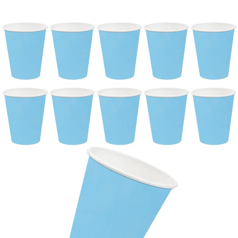 Kubeczki papierowe Pastelowe Niebieskie Turkusowe 10szt