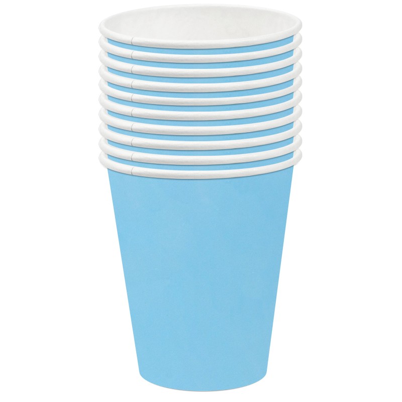 Kubeczki papierowe Pastelowe Niebieskie Turkusowe 10szt
