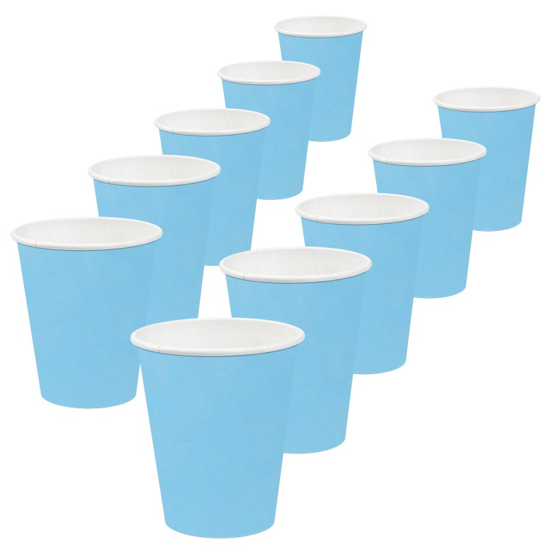 Kubeczki papierowe Pastelowe Niebieskie Turkusowe 10szt
