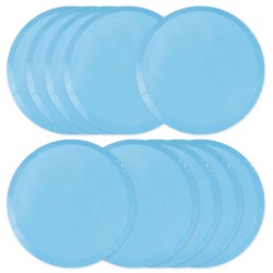 Talerzyki papierowe 18cm Pastelowe Niebieskie Turkusowe 10szt