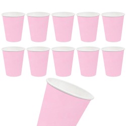 Kubeczki papierowe jednorazowe Pastelowe Różowe 10szt 270ml