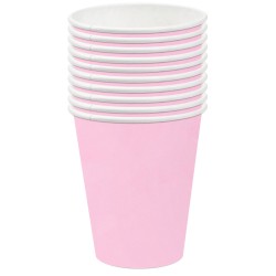 Kubeczki papierowe jednorazowe Pastelowe Różowe 10szt 270ml