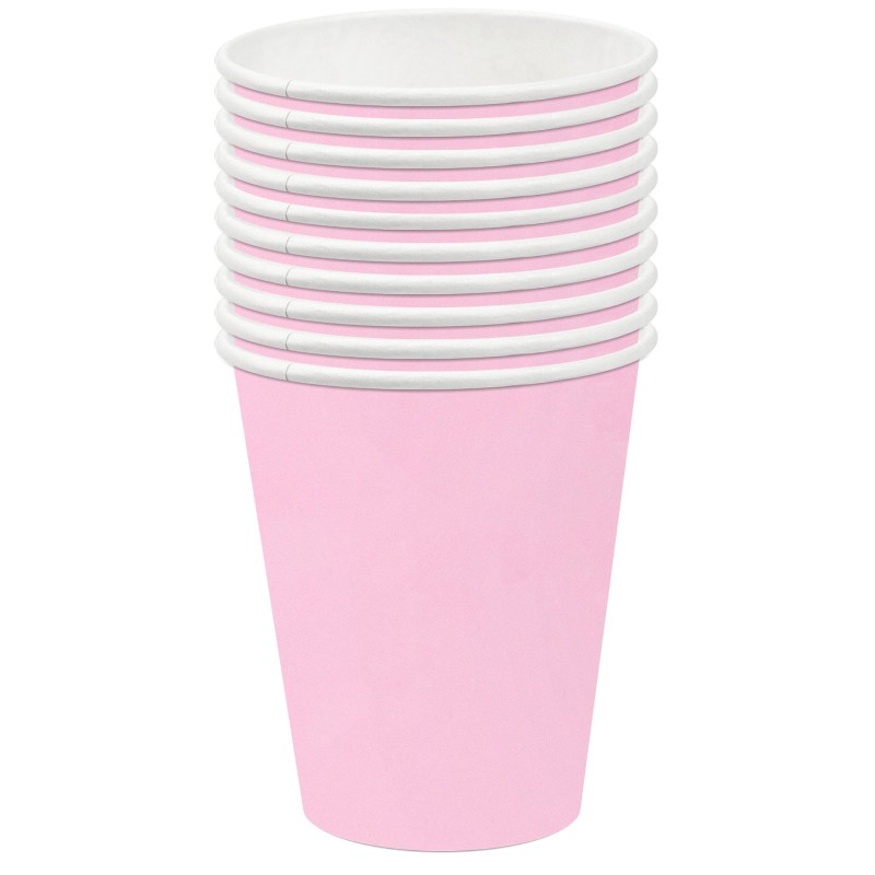 Kubeczki papierowe jednorazowe Pastelowe Różowe 10szt 270ml