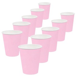 Kubeczki papierowe jednorazowe Pastelowe Różowe 10szt 270ml