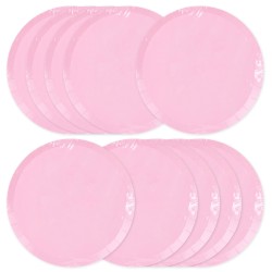 Talerzyki papierowe 18cm Pastelowe Różowe 10szt