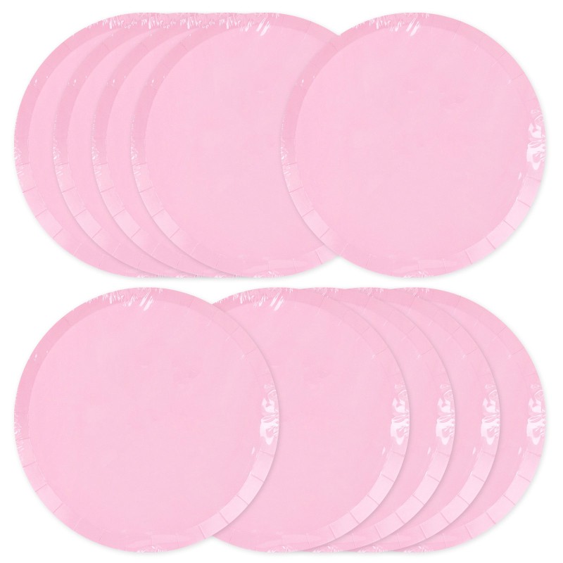 Talerzyki papierowe 18cm Pastelowe Różowe 10szt