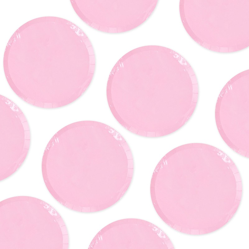 Talerzyki papierowe 18cm Pastelowe Różowe 10szt
