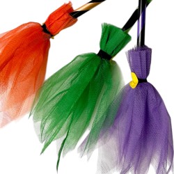 Miotła krótka z tiulem mix