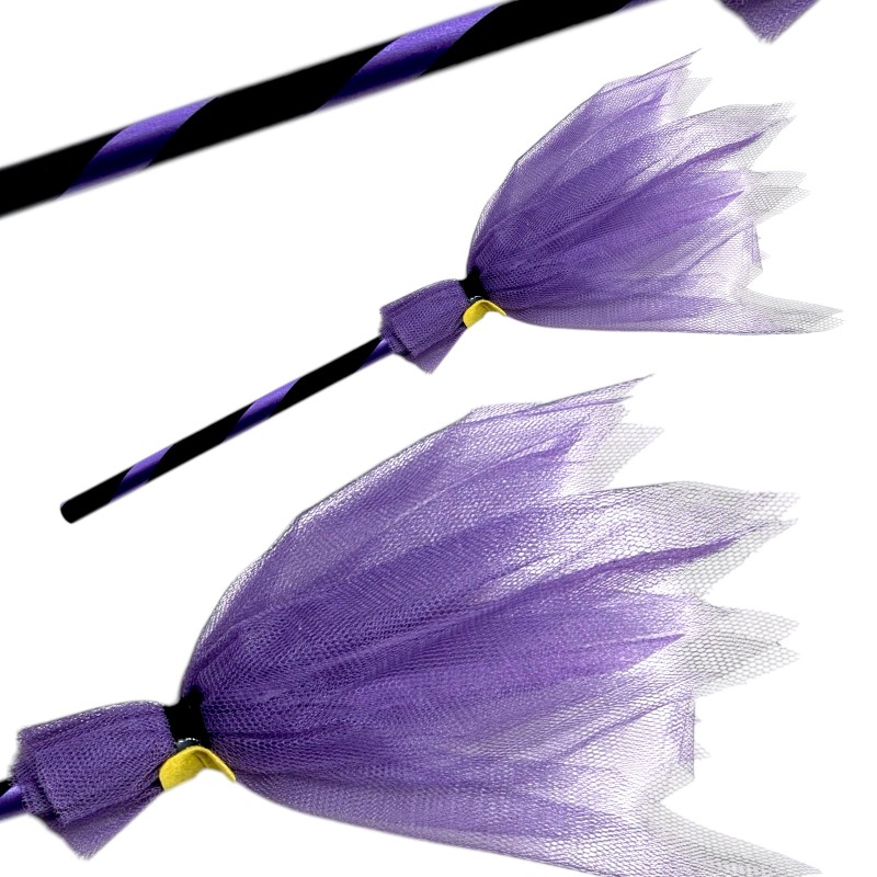 Miotła krótka z tiulem mix