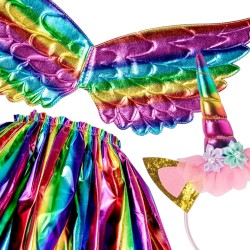 Strój Jednorożec Tęczowa Spódnica Skrzydła Pegaz Opaska
