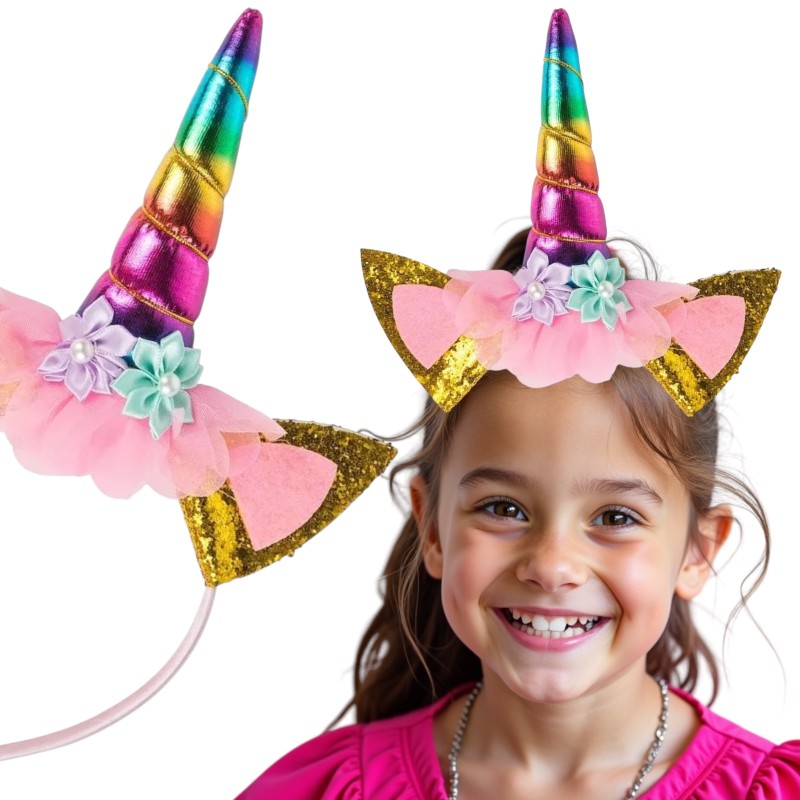 Strój Jednorożec Tęczowa Spódnica Skrzydła Pegaz Opaska