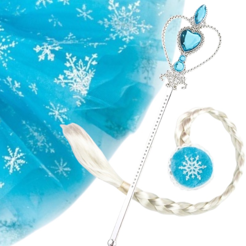 Strój Elsa z TUTU, Koroną i Berłem