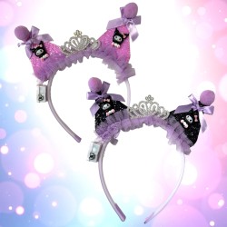 Opaska z uszami Kawaii Kuromi LED