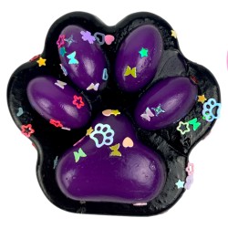 Gniotek łapka Czarna z brokatem Mochi Macaron Flavor