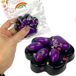 Gniotek łapka Czarna z brokatem Mochi Macaron Flavor