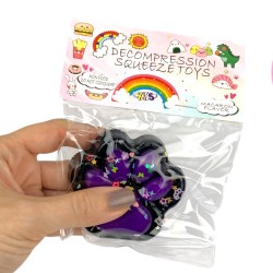 Gniotek łapka Czarna z brokatem Mochi Macaron Flavor