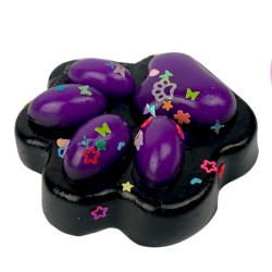 Gniotek łapka Czarna z brokatem Mochi Macaron Flavor