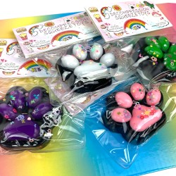 Gniotek łapka Czarna z brokatem Mochi Macaron Flavor