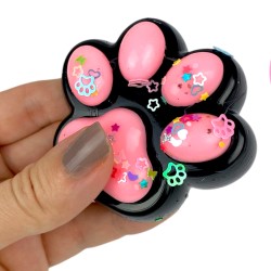 Gniotek łapka Czarna z brokatem Mochi Macaron Flavor