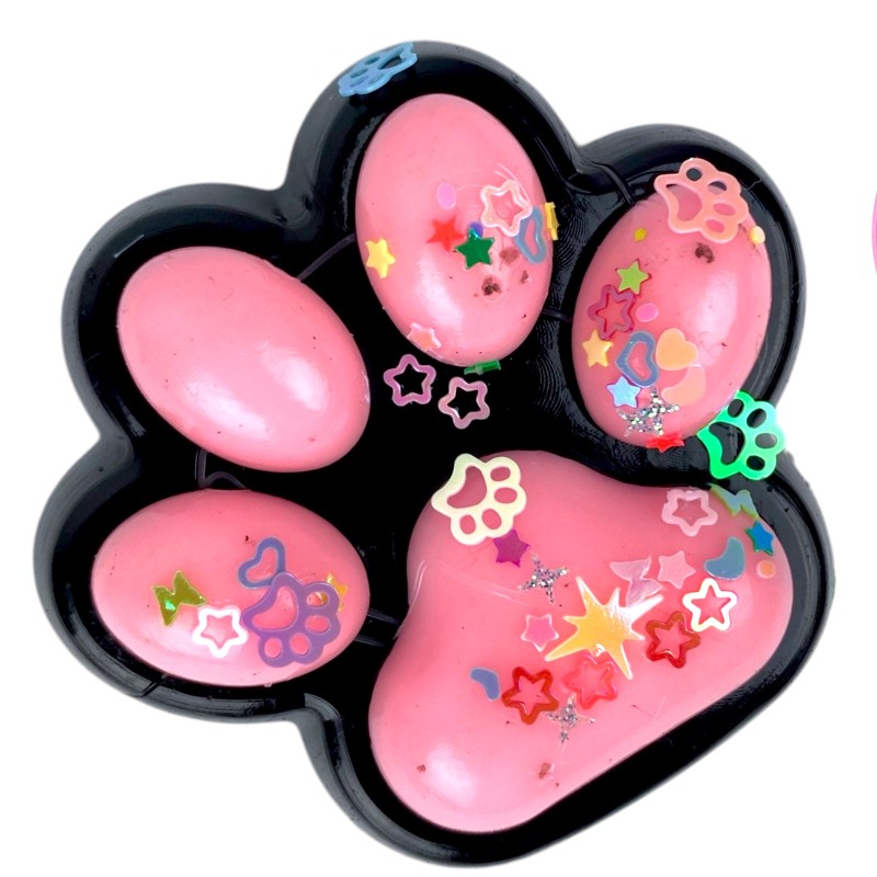 Gniotek łapka Czarna z brokatem Mochi Macaron Flavor