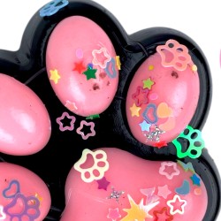 Gniotek łapka Czarna z brokatem Mochi Macaron Flavor