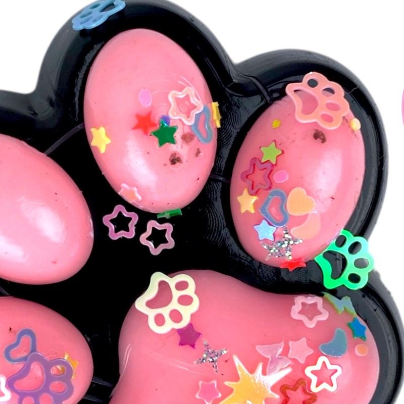 Gniotek łapka Czarna z brokatem Mochi Macaron Flavor