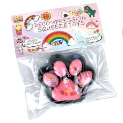 Gniotek łapka Czarna z brokatem Mochi Macaron Flavor