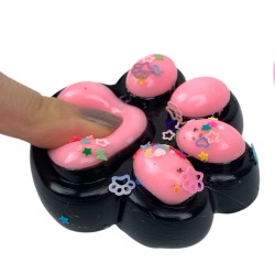 Gniotek łapka Czarna z brokatem Mochi Macaron Flavor