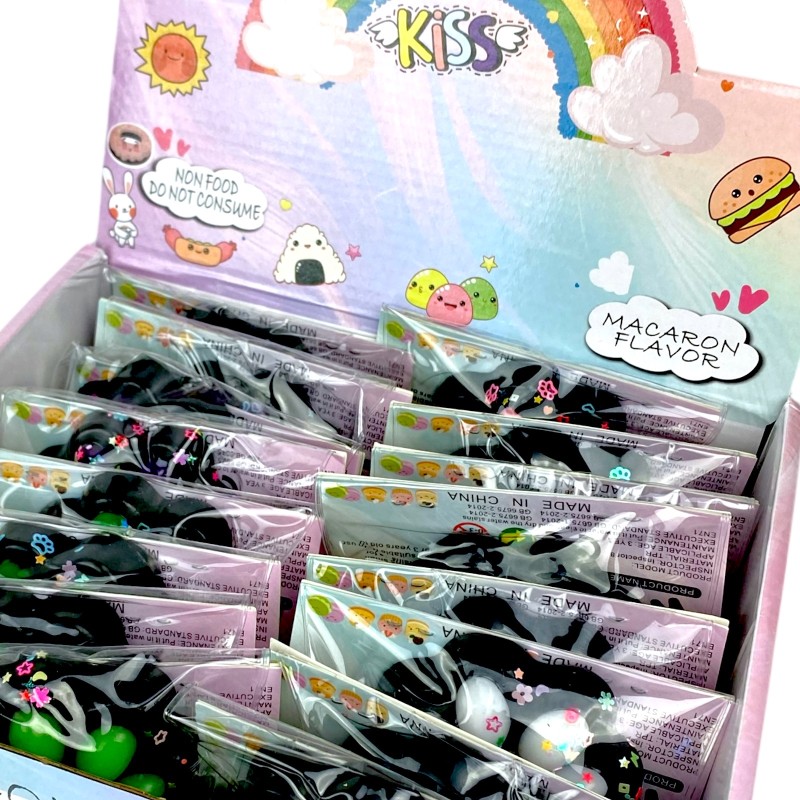 Gniotek łapka Czarna z brokatem Mochi Macaron Flavor