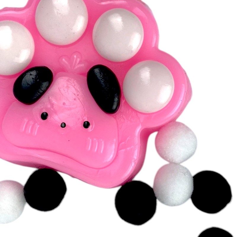 Gniotek Kocia Łapka Misiowa z pomponikami