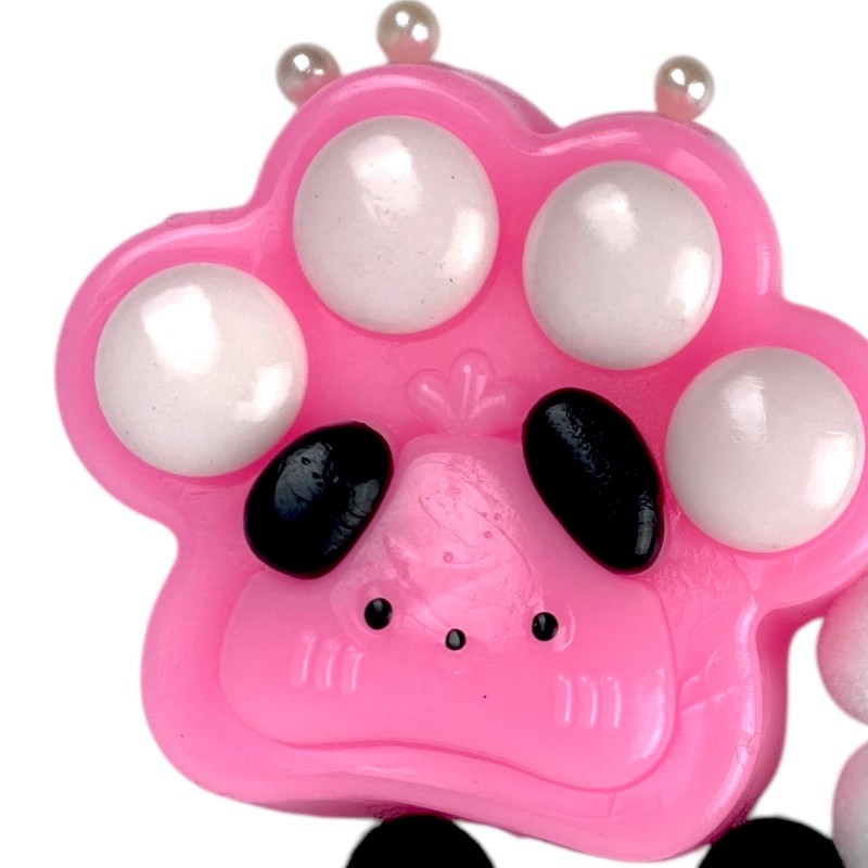 Gniotek Kocia Łapka Misiowa z pomponikami