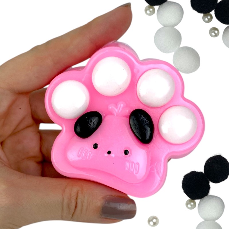 Gniotek Kocia Łapka Misiowa z pomponikami