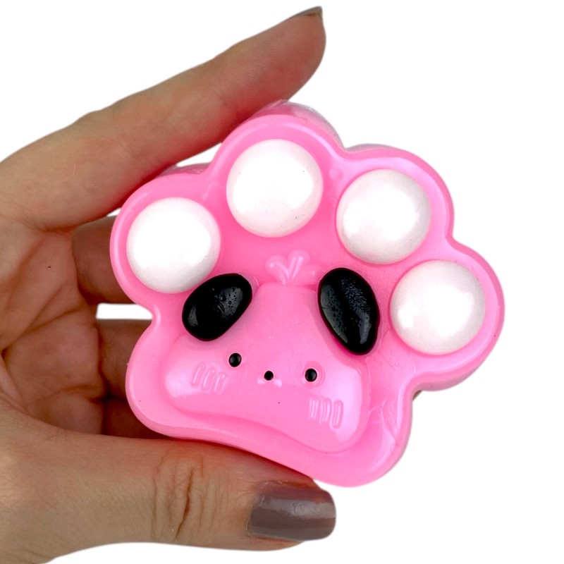 Gniotek Kocia Łapka Misiowa z pomponikami