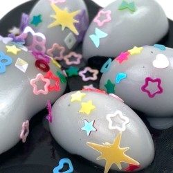 Gniotek łapka Czarna z brokatem Mochi Macaron Flavor