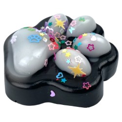 Gniotek łapka Czarna z brokatem Mochi Macaron Flavor