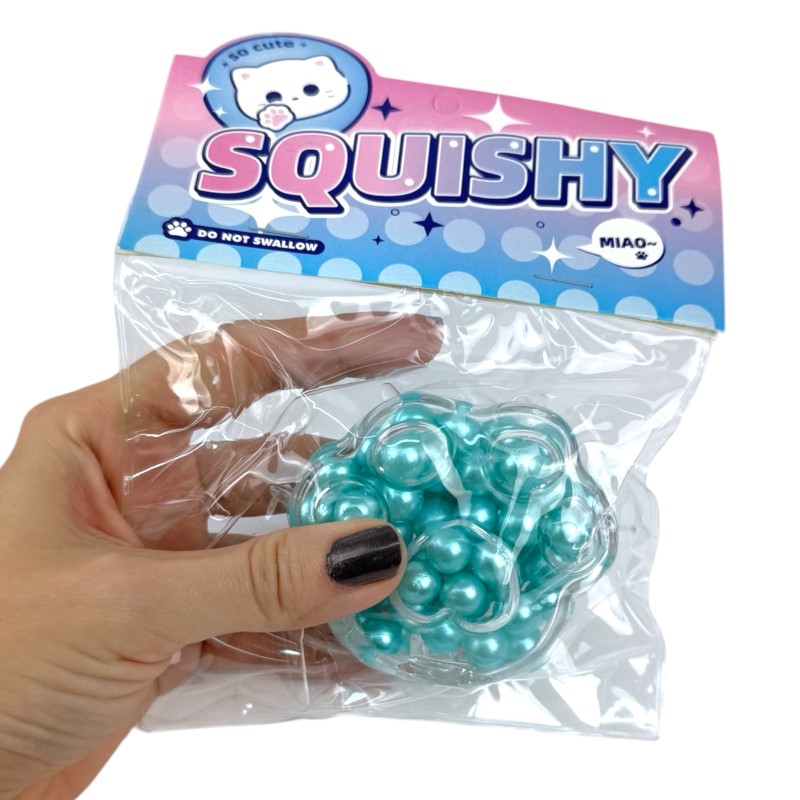 Kocia Łapka z Perełkami Perłowa Taba Squishy Catpaw