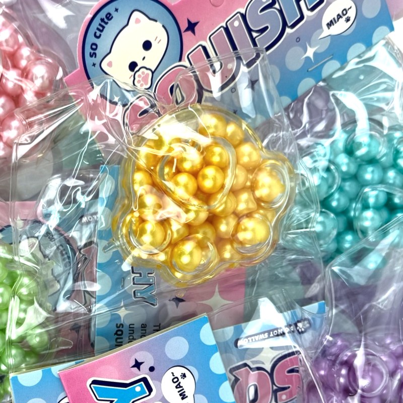 Kocia Łapka z Perełkami Perłowa Taba Squishy Catpaw
