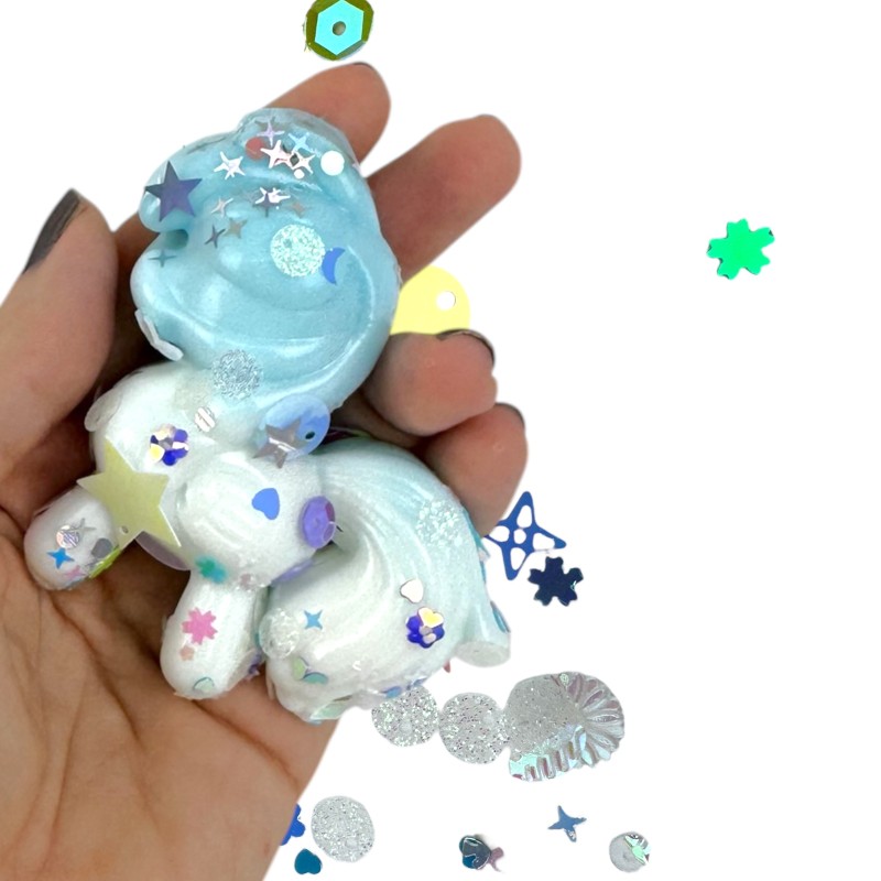 Gniotek Mochi Jednorożec kucyk z cekinami