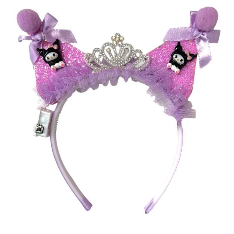 Opaska z uszami Kawaii Kuromi LED