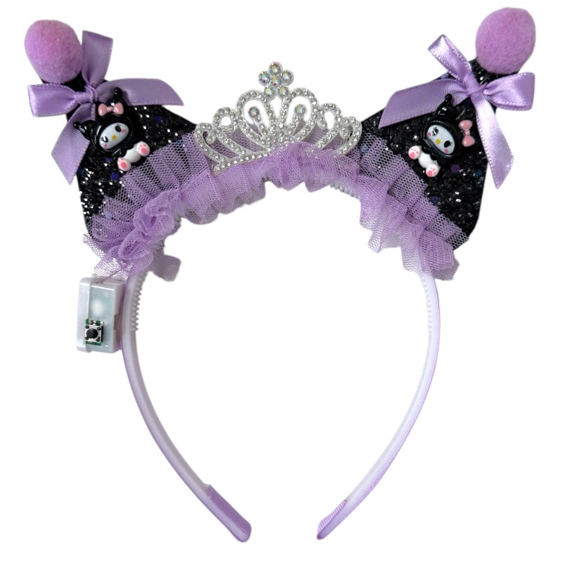 Opaska z uszami Kawaii Kuromi LED