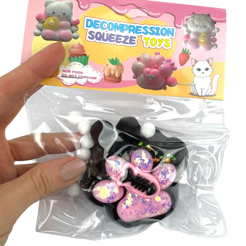 Gniotek Kocia Łapka Galaxy Taba Squishy cekiny