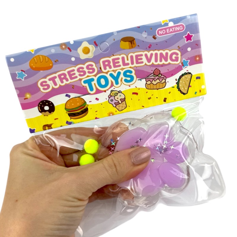 Gniotek Mochi Kocia Łapka Pow cekiny