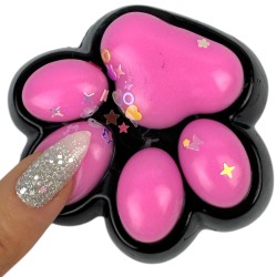 Gniotek łapka Czarna z brokatem Mochi Macaron Flavor