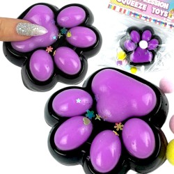 Gniotek łapka Czarna z brokatem Mochi Macaron Flavor